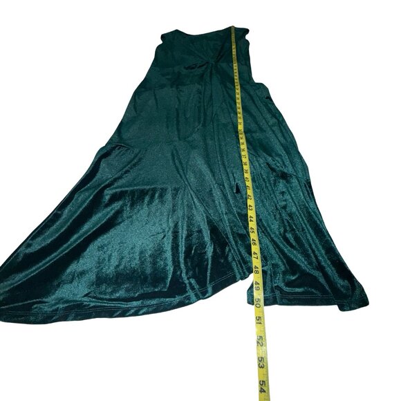 Danny & Nicole Velvet Women's Hunter Green Short Sleeve Midi Fit + Flare Dress S - Picture 7 of 12